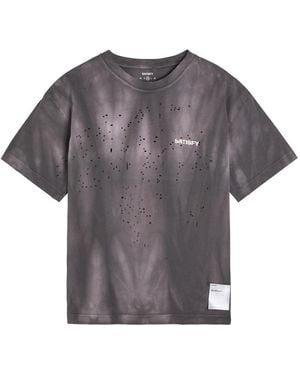 Satisfy Mothtech Distressed Cotton T-Shirt - Grey