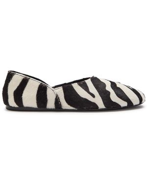 KHAITE Jane Zebra-Print Calf Hair Ballet Flats - Black