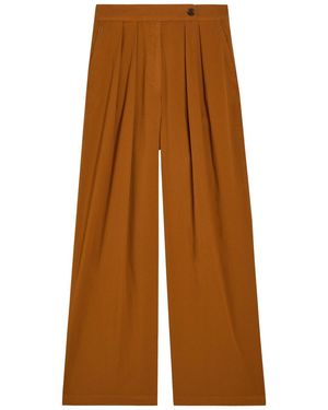 Dries Van Noten Pamplona Wide-Leg Stretch-Cotton Poplin Trousers - Brown