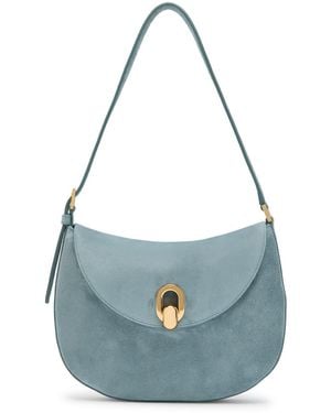 SAVETTE Tondo Small Suede Shoulder Bag - Blue