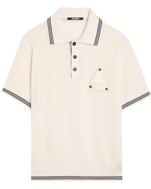 Jacquemus Le Polo Voilier Open-Knit Silk And Cotton-Blend Polo Shirt - Natural