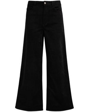 PAIGE Harper Wide-Leg Corduroy Jeans - Black