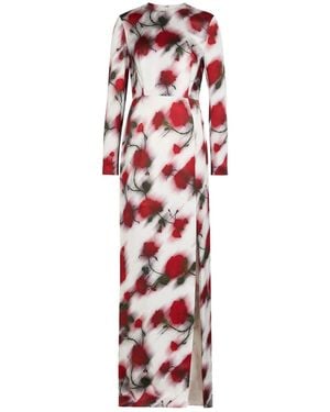 Patrick Mcdowell Frances Floral Satin Maxi Dress - Red