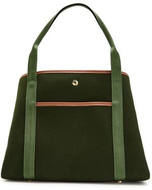 Rue de Verneuil Traversée M Pockets Whip Wool Tote Bag - Green