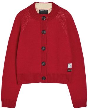 B.B. Wallace Sherman Wool And Cashmere-Blend Cardigan - Red
