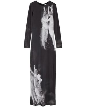 Alice + Olivia Delora Printed Jersey Maxi Dress - Black