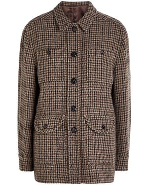 Blazé Milano Lokai Houndstooth Wool-Blend Jacket - Brown