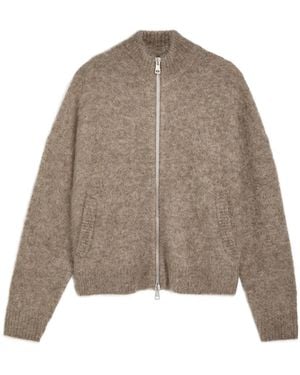 Picante Zip Through Alpaca-Blend Jumper - Brown