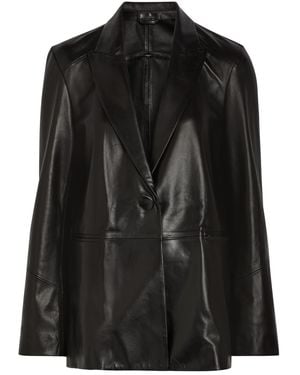 Nour Hammour Arden Leather Blazer - Black