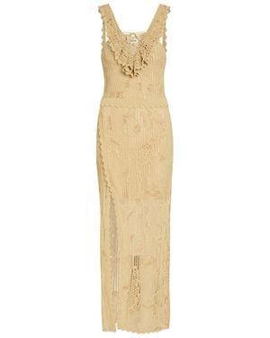 Isabel Marant Ornella Bead-Embellished Crochet Maxi Dress - Metallic