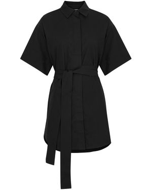 AEXAE Cotton-poplin Mini Shirt Dress - Black