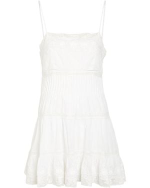 LoveShackFancy Zuri Embroidered Cotton Mini Dress - White