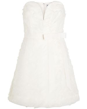 Rebecca Vallance Willow Strapless Mesh And Crepe Mini Dress - White