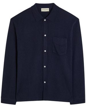 Officine Generale Gareth Wool And Cashmere-Blend Cardigan - Blue