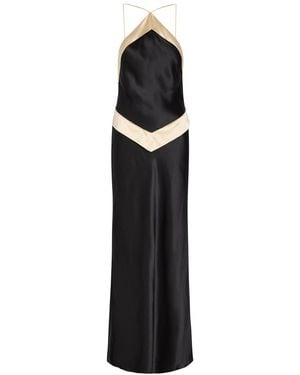 Reformation Jillian Panelled Silk Maxi Dress - Black