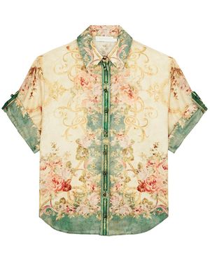 Zimmermann August Printed Silk Shirt - Green