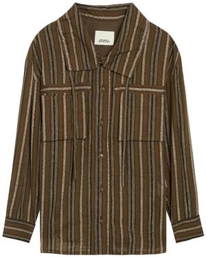 Isabel Marant Chelia Striped Cotton-Blend Shirt - Green