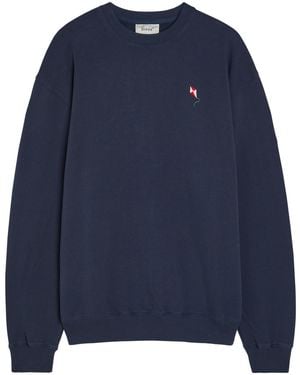 Forét Embroidered Cotton Sweatshirt - Blue