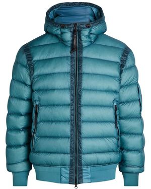 C.P. Company D.D. Shell Hooded Quilted Jacket - Blue