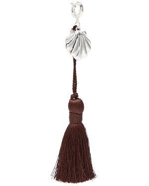 Timeless Pearly Marta Tassel Sterling Keyring - Brown