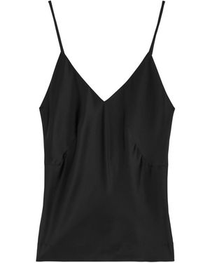 Fleur Of England Fleur De Jour Silk-Satin Pyjama Top - Black
