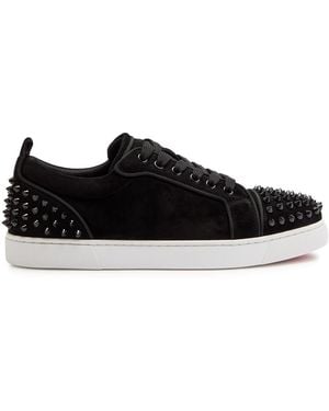 Christian Louboutin Louise Junior Spikes Suede Trainers - Black