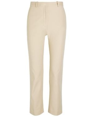 JOSEPH Coleman Straight-Leg Stretch-Cotton Trousers - Natural