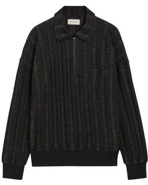 Oliver Spencer Lorimer Two-Toned Cotton-Blend Polo Sweater - Black