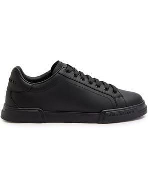 Dolce & Gabbana Portofino Leather Trainers - Black