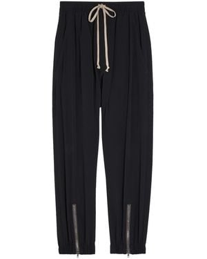 Rick Owens Tectual Tapered-Leg Crepe Pants - Blue