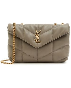 Saint Laurent Lou Quilted Leather Shoulder Bag - Grey