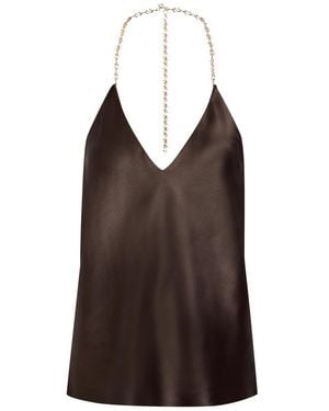 Sportmax Chain Satin Top - Brown