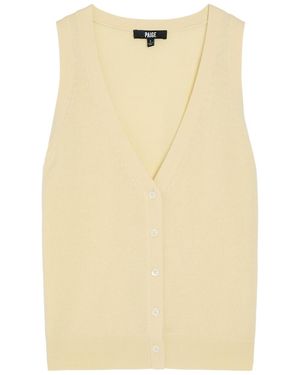PAIGE Anika Cashmere Vest - Natural
