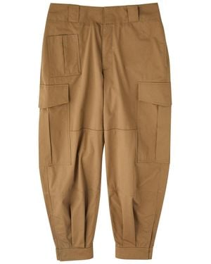 Alexander McQueen Cotton Cargo Trousers - Natural