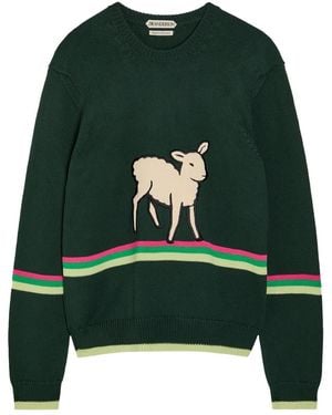 JW Anderson Sheep Striped Cotton-Knit Jumper - Green