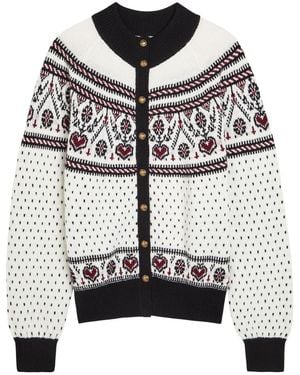 KHAITE Marc Fair Isle Cashmere Cardigan - Grey