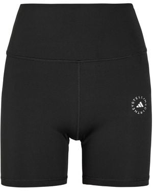 Stella McCartney Adidas X Logo-Print Stretch-Jersey Running Shorts - Black