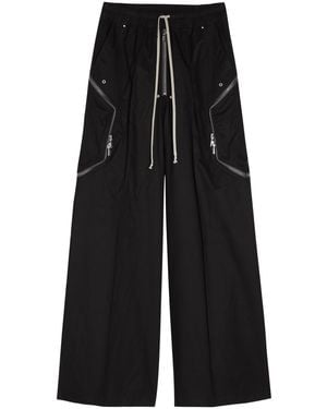 Rick Owens Heizer Belas Wide-Leg Cotton Cargo Trousers - Black