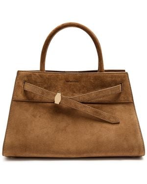 Veronica Beard Dash Suede Top Handle Bag - Brown
