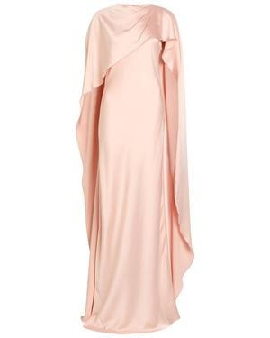 Jonathan Simkhai Izel Draped Cape Satin-Crepe Gown - Pink