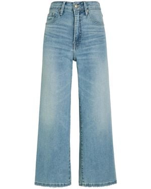 GOOD AMERICAN Good Waist Palazzo Cropped Wide-Leg Jeans - Blue