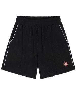 CASABLANCA Logo-Monogrammed Terry Shorts - Black