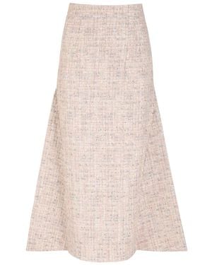 Huishan Zhang Vicky Embellished Tweed Midi Skirt - Natural