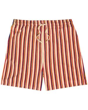 Valentino Striped Terry Shorts - Red