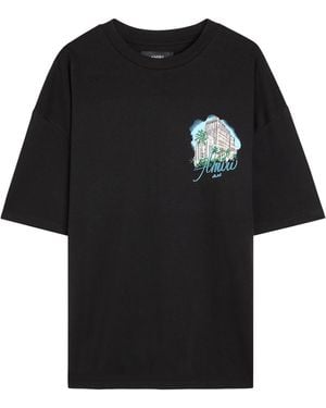 Amiri Hotel Printed Cotton T-Shirt - Black
