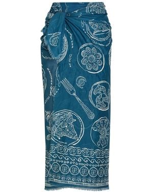 ALÉMAIS Lucky Printed Cotton Pareo - Blue