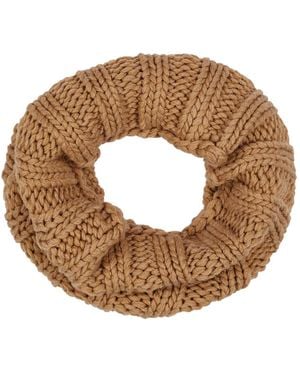 Inverni Ribbed Cashmere Snood - Brown