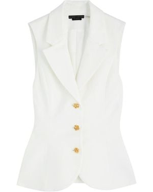 Alice + Olivia Sammie Stretch-Woven Blazer Top - White