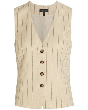 Rag & Bone Paulette Pinstriped Woven Vest - Natural