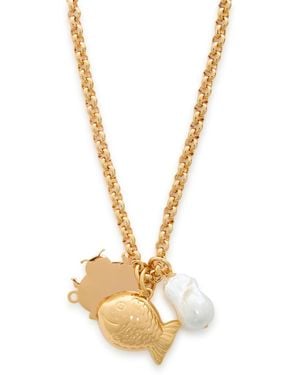 Timeless Pearly 24Kt-Plated Necklace - Metallic